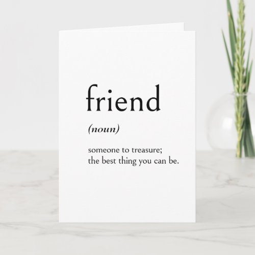 Dictionary Definition of a Friend Card