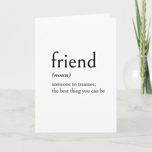 Dictionary Definition of a Friend Card