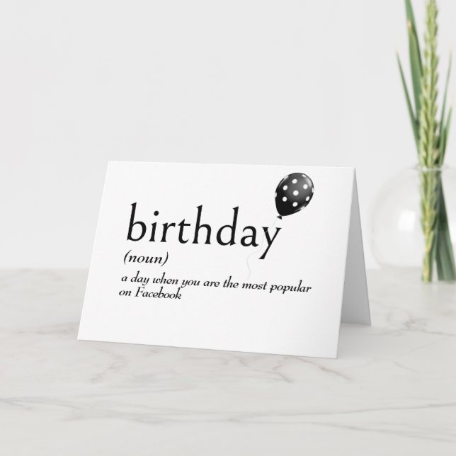 Dictionary Definition of Birthday Card (Front)