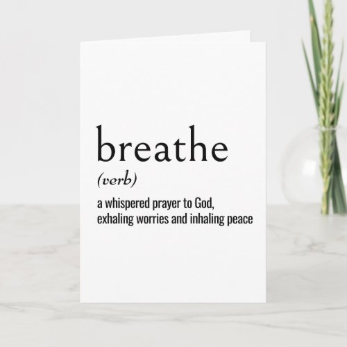 Dictionary Definition of BREATHE Card