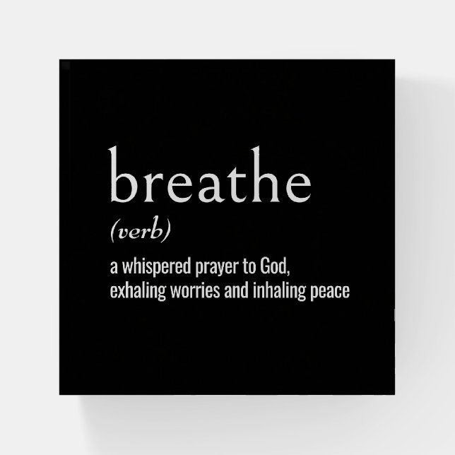 Dictionary Definition of BREATHE Paperweight (Front)