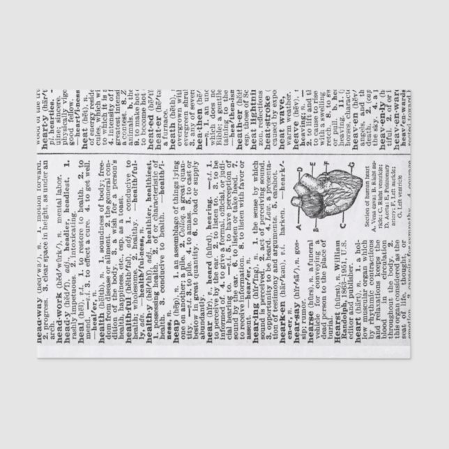 Dictionary Page Tissue Paper (Front)