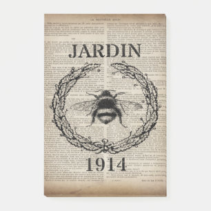 dictionary print french country vintage bee post-it notes