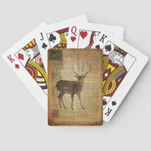 Dictionary print outdoorsman whitetail buck Deer Poker Cards