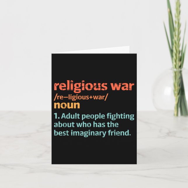 Dictionary Sarcastic Definition Religious War Defi Card (Front)