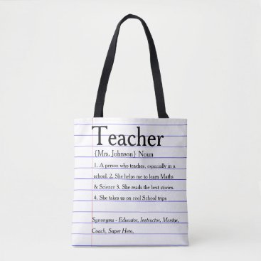 Dictionary teacher tote bag. Reasons you love