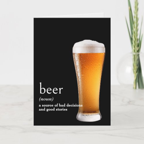 Dictionarys Definition For BEER Card