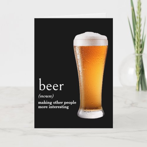 Dictionarys Definition Of BEER for Birthday Card