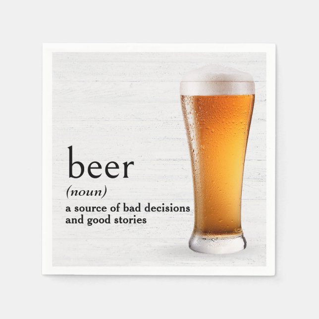 Dictionary's Definition Of BEER Napkins (Front)
