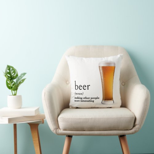 Dictionarys Definition of BEER Throw Pillow