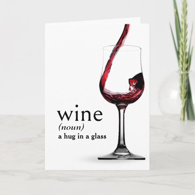 Dictionary's Definition of WINE for Birthday Card (Front)