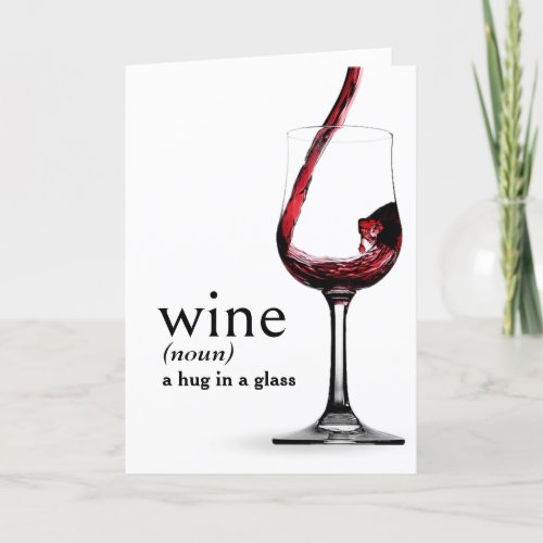 Dictionarys Definition of WINE for Birthday Card