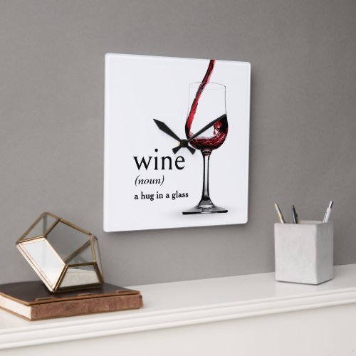 Dictionarys Definition of WINE Square Wall Clock