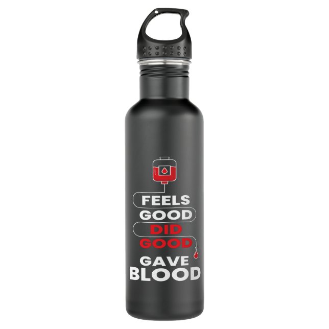 Did Good Gave Blood Blood Donate Stainless Steel Water Bottle (Front)