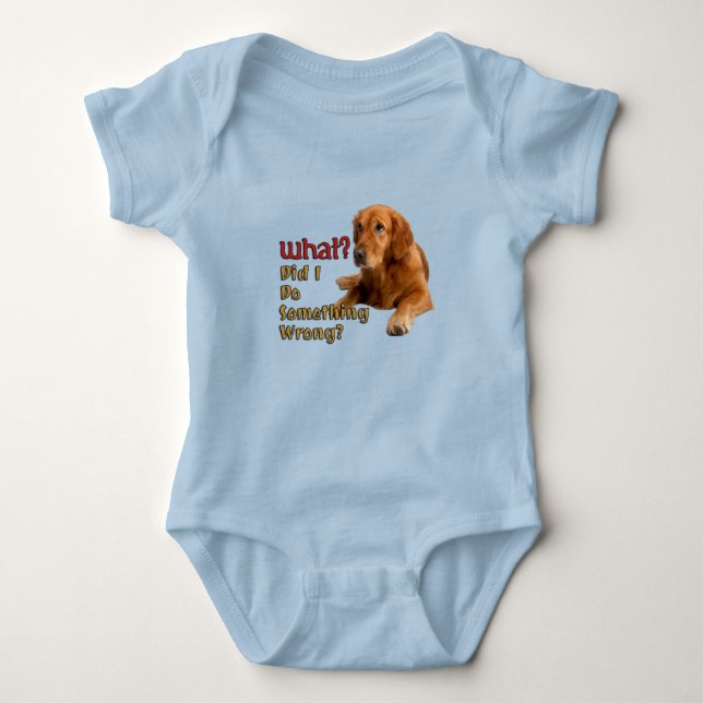 Did I Do Something Wrong Super Cute Dog Design Baby Bodysuit (Front)