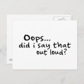 Did I Say That Out Loud? Postcard (Front/Back)