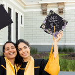 Did it for my Dog | Floral Wreath Custom Monogram Graduation Cap Topper<br><div class="desc">You've earned it - so why not show it off!! This grad cap topper can be personalized with your name, school, graduating year and your own photo(s). Leave a lasting impression with this stunning personalized design. Add your custom wording to this design by using the "Edit this design template" boxes...</div>