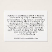 Did my autism bother you? (Back)