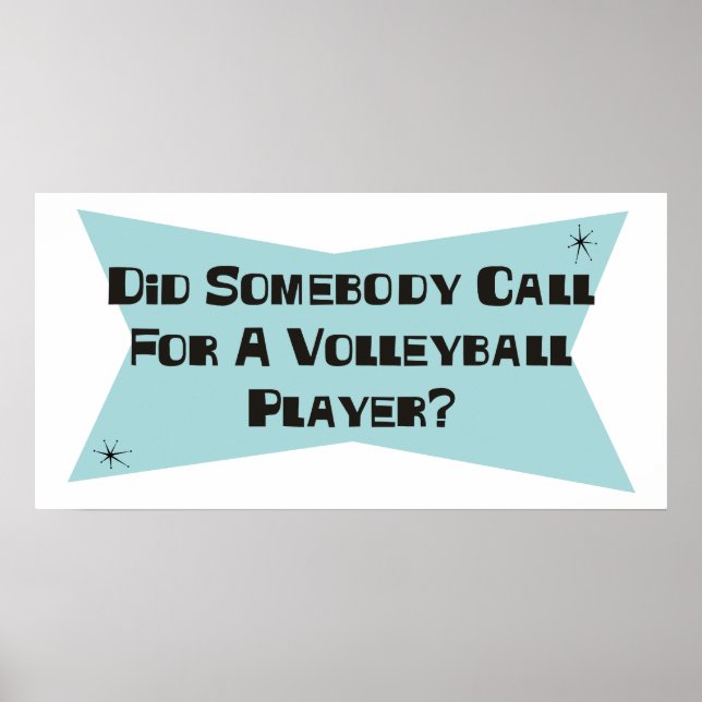 Did Somebody Call For A Volleyball Player Poster (Front)