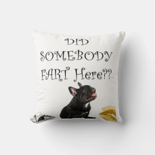 Did somebody fart here? throw pillow
