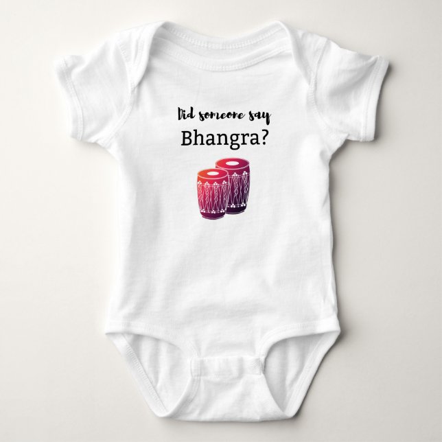 did someone say bhangra baby outfit baby bodysuit (Front)
