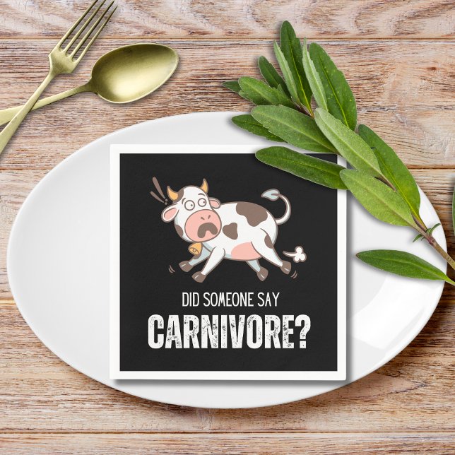 Did Someone Say Carnivore Funny Meat Lover Napkins (Did Someone Say Carnivore? Paper Napkin. Great for backyard BBQ. Order today!)