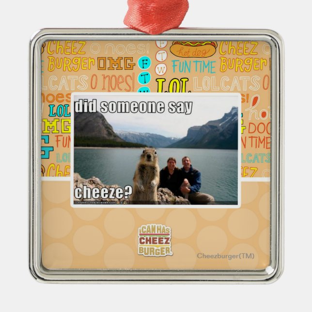 Did someone say cheeze? metal ornament (Front)