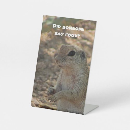 Did Someone Say Food Buffet Table Squirrel Humor Pedestal Sign