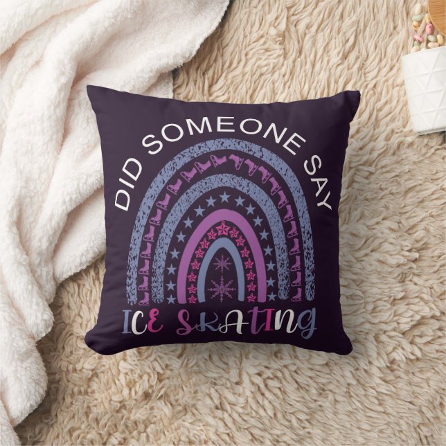 Did Someone Say Ice Skating Throw Pillow (Blanket)