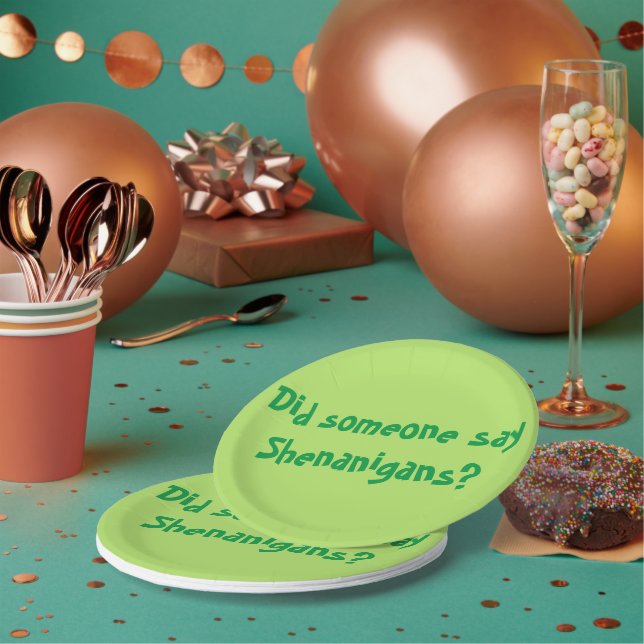 Did Someone Say Shenanigans? St. Patrick's Day Paper Plates (Multi)