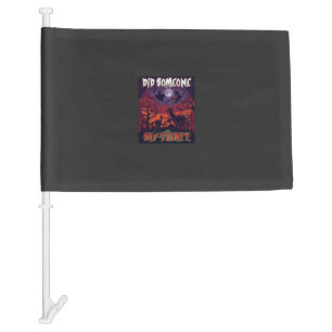 Did Someone Say Treat Halloween Alpaca Witch Moon Car Flag