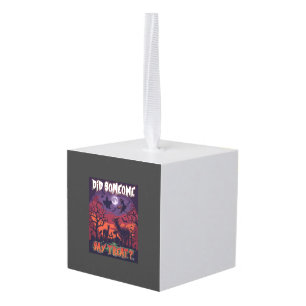 Did Someone Say Treat Halloween Alpaca Witch Moon  Cube Ornament