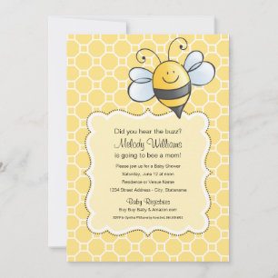 Did You Hear the Buzz Bumblebee Baby Shower Invitation