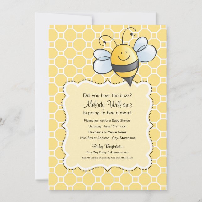 Did You Hear the Buzz Bumblebee Baby Shower Invitation (Front)