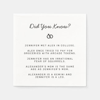 Did You Know Engagement Facts Napkins