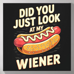 Did You Look At My Wiener Funny Hotdog Food Humor Canvas Photo Tile