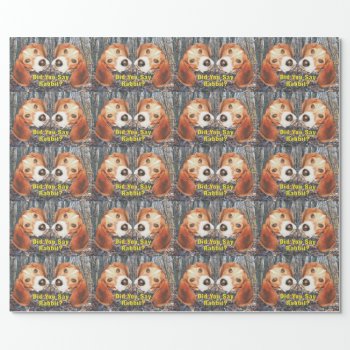 Did You Say Rabbit? Beagle Woodland Wrapping Paper by WackemArt at Zazzle