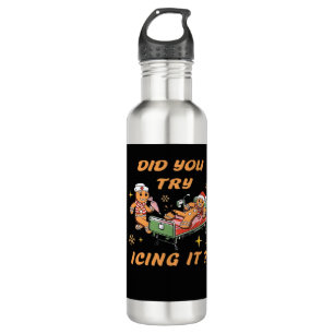 Did You Try Icing It, Nurse Christmas, Gingerbread Stainless Steel Water Bottle