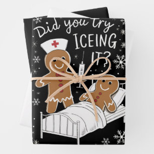 Did You Try Icing It School Nurse Christmas Cookie Wrapping Paper Sheets