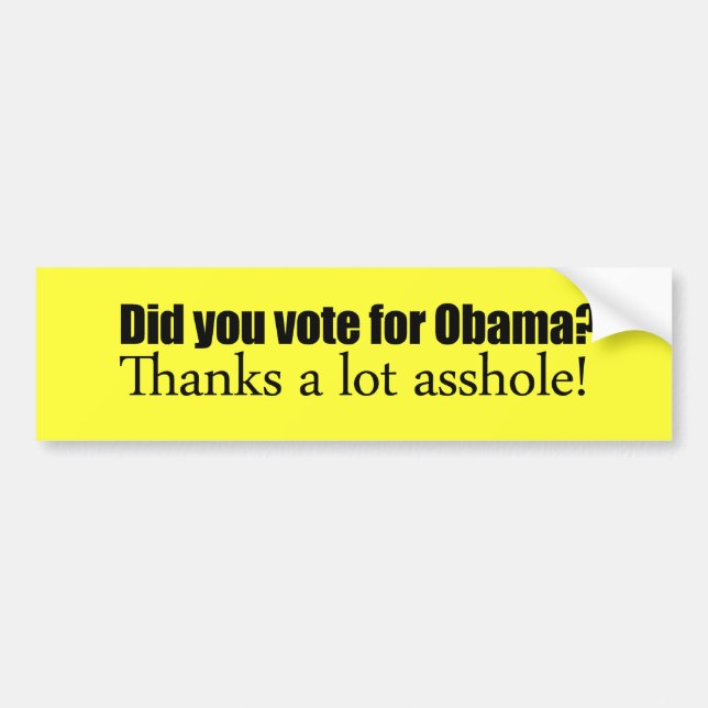 Did you vote for Obama Bumper Sticker (Front)