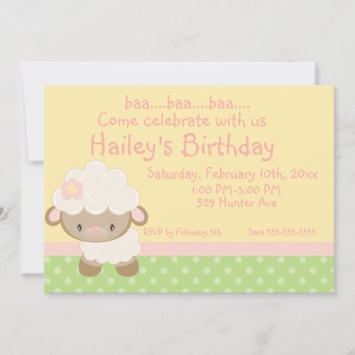 Diddles Farm Lamb Birthday Invitation