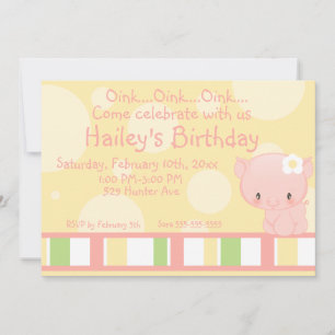 Diddles Farm Pig Birthday Invitation 2