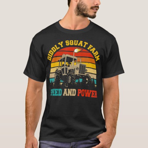 Diddly Squat Farm Speed And Power Funny Tractor Lo T_Shirt