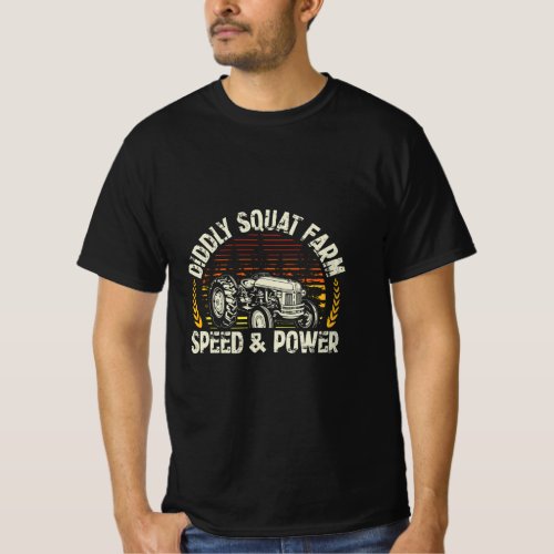 Diddly Squat Farm Speed And Power Tractor Farmer  T_Shirt