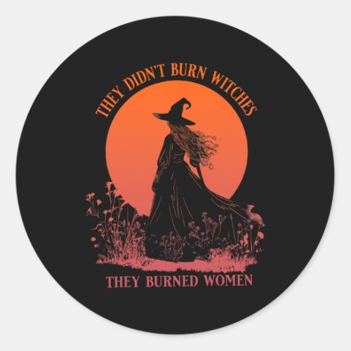 Didnt Burn Witches They Burned Women Witchy Femin Classic Round Sticker