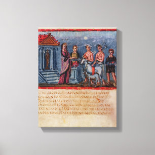 Dido making a sacrifice, from Vergilius Vaticanus Canvas Print