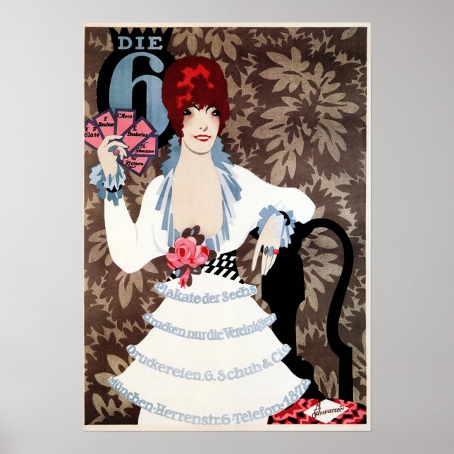 DIE 6 Old Deutsche Printer Advert Max Schweizer Poster (Front)