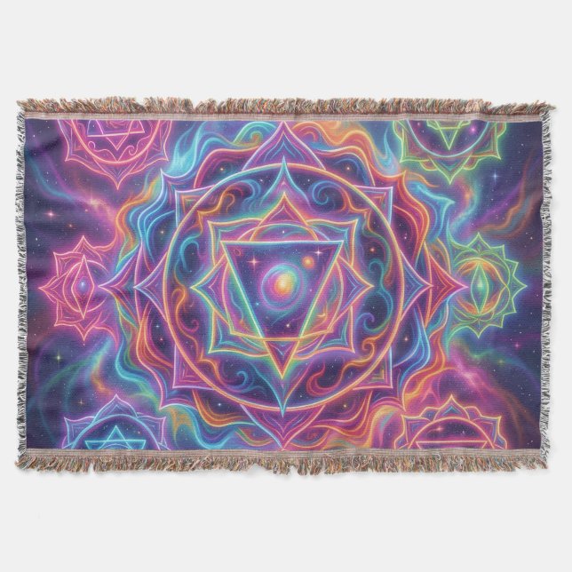 Die 7 Chakren´10 Throw Blanket (Front)