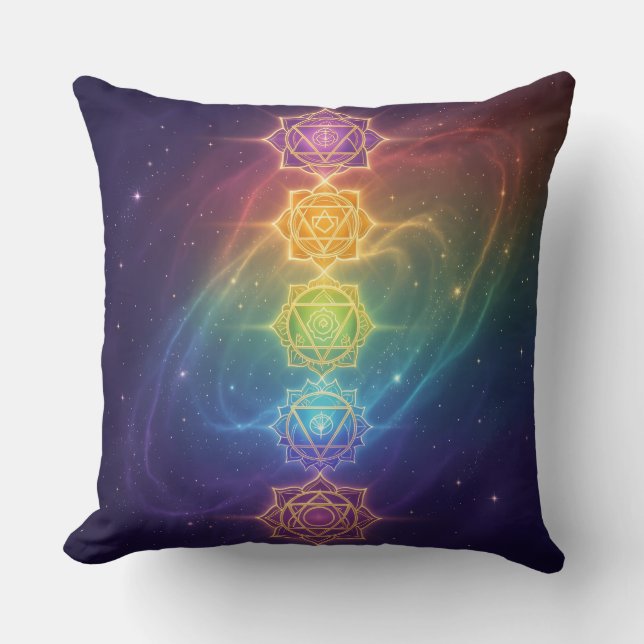Die 7 Chakren´11 Throw Pillow (Front)