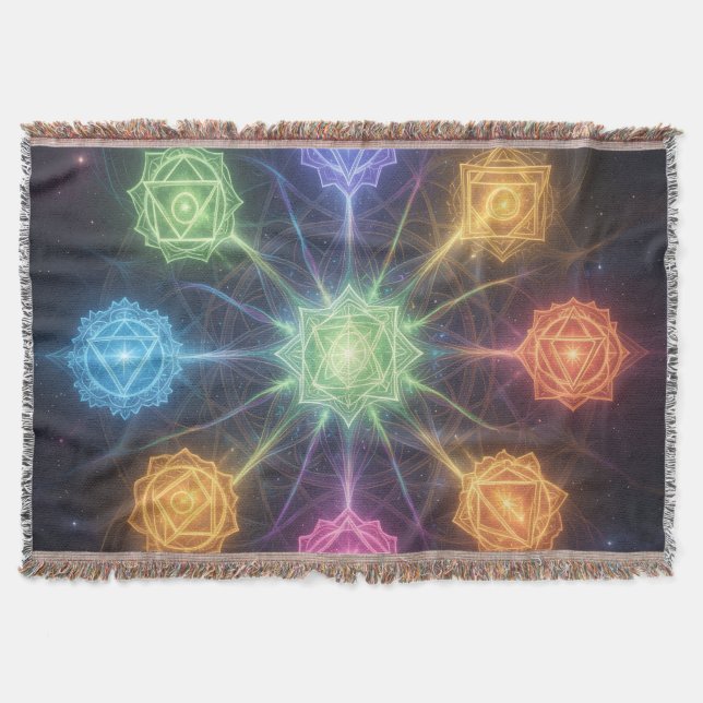 Die 7 Chakren´4 Throw Blanket (Front)